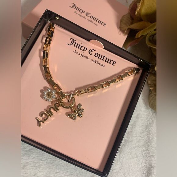 NEW JUICY COUTURE CHAIN LINK CHARM NECKLACE - Picture 3 of 4